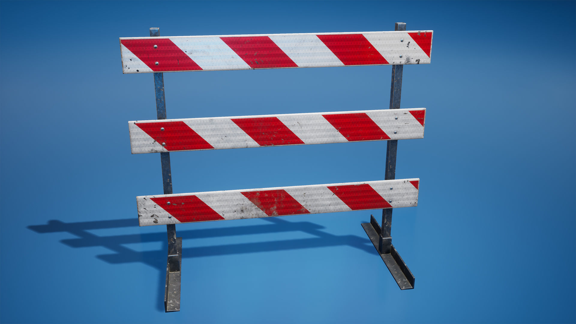 Traffic barriers Low-poly 3D model_15