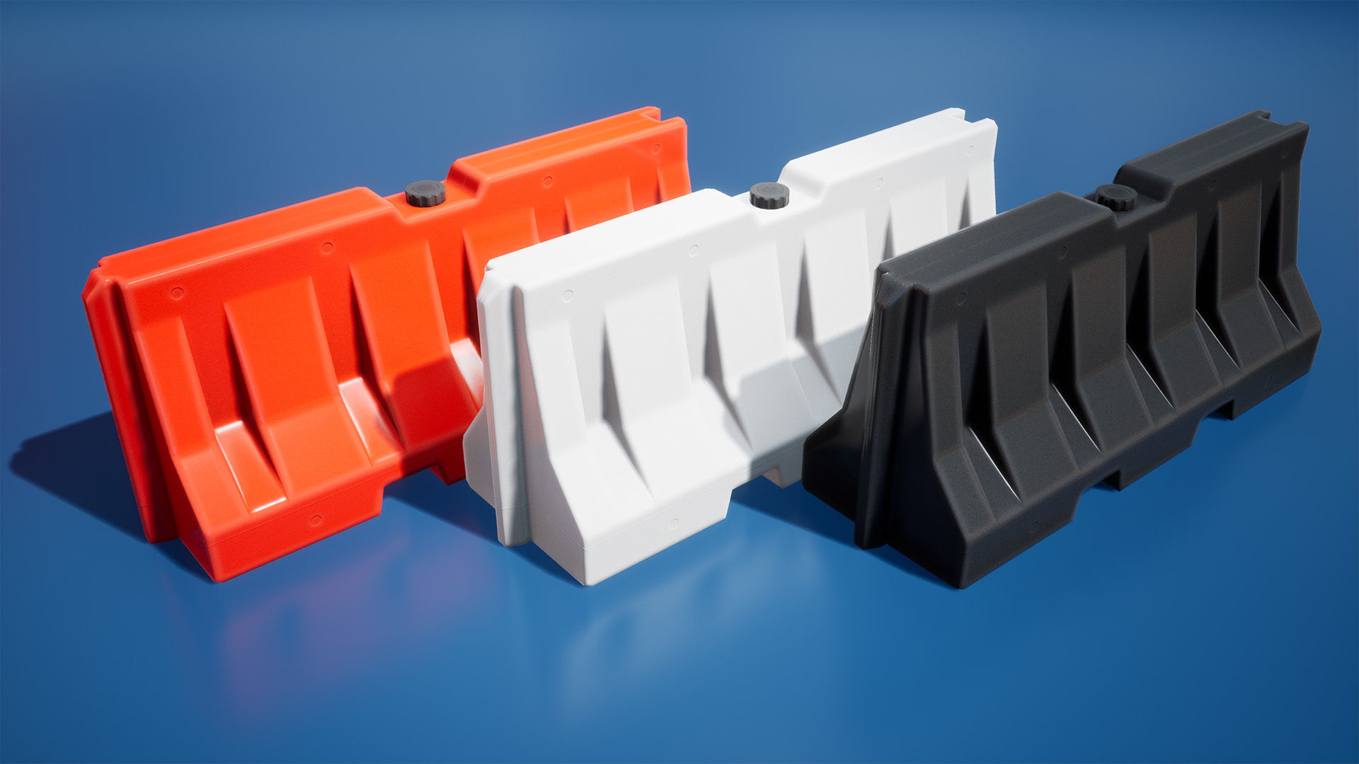 Traffic barriers Low-poly 3D model_12