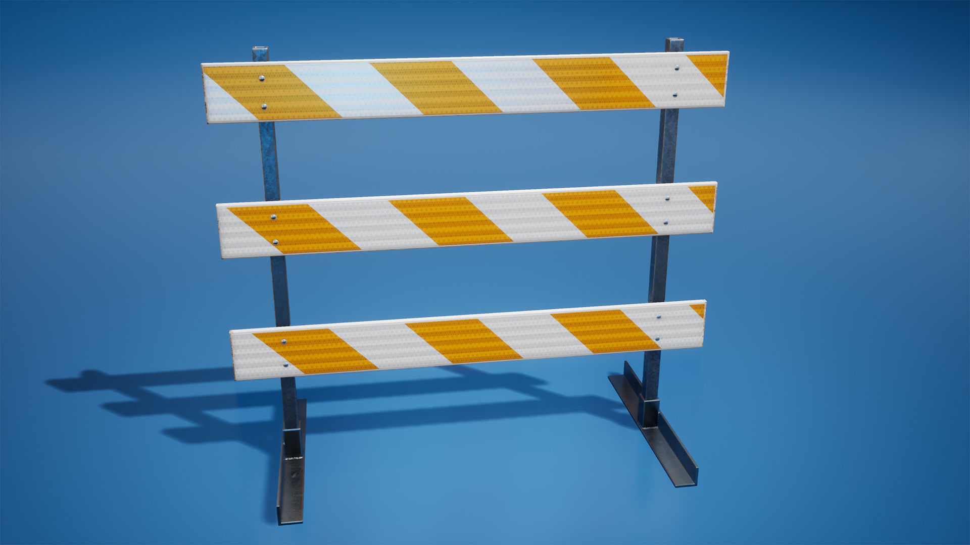 Traffic barriers Low-poly 3D model_16