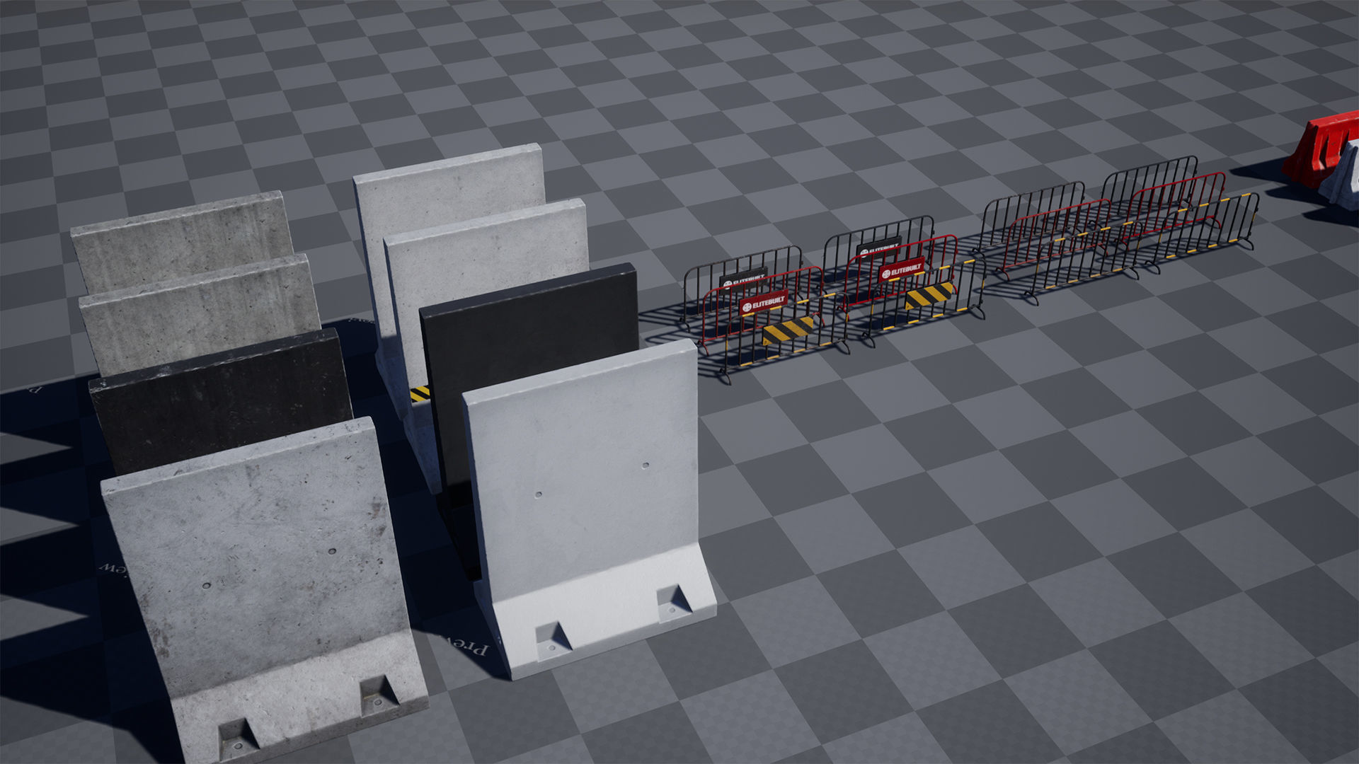 Traffic barriers Low-poly 3D model_22