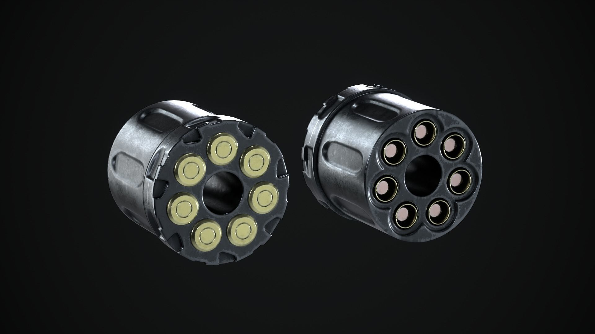 Nagant Revolver Low-poly 3D model_5