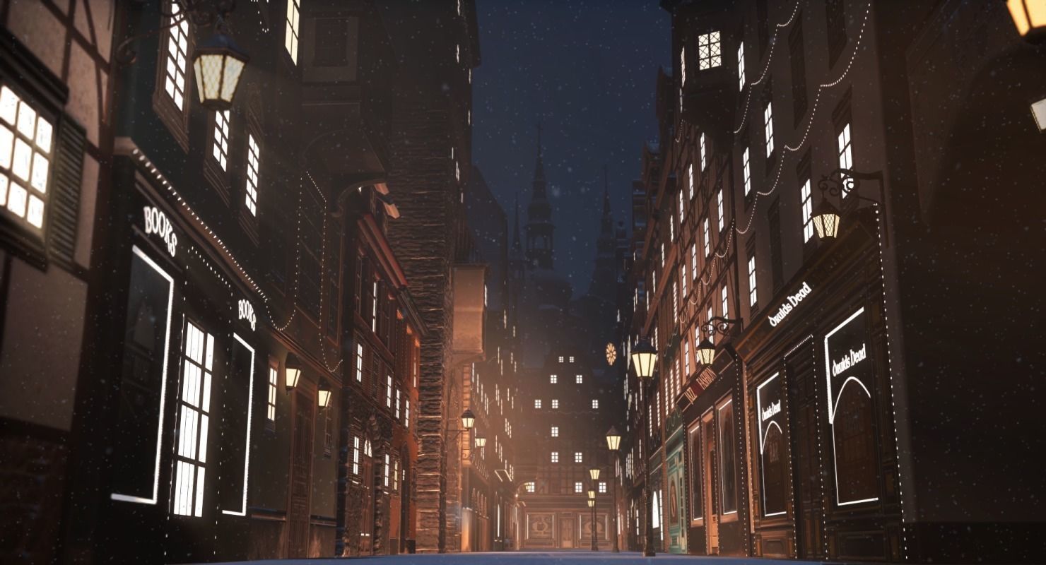 Old European Town Winter Low-poly 3D model_51