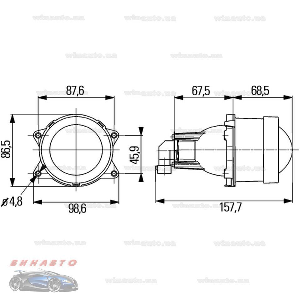 Hella 60mm auto lamp Free 3D model_1