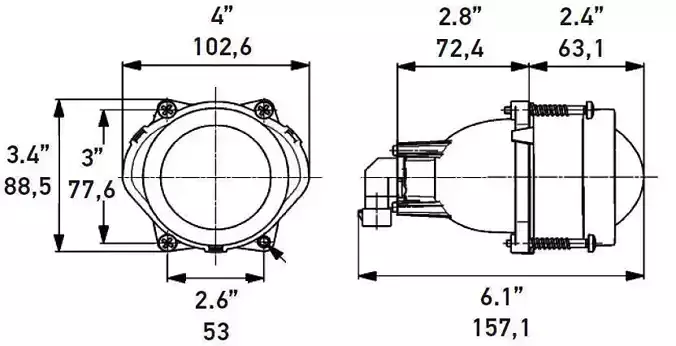Hella 60mm auto lamp