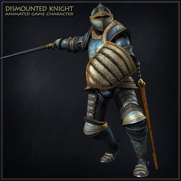 Heavy Armored Knight Low-poly 3D model_10