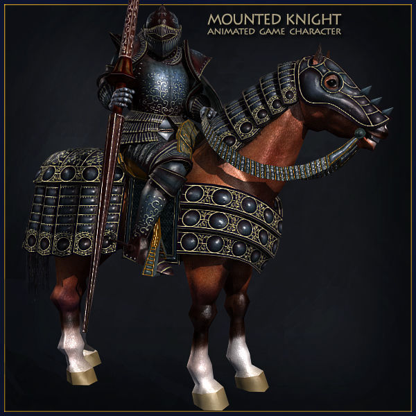 Heavy Armored Knight Low-poly 3D model_26