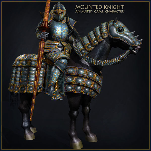 Heavy Armored Knight Low-poly 3D model_28