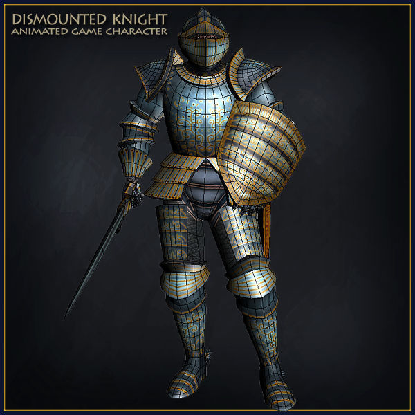 Heavy Armored Knight Low-poly 3D model_13