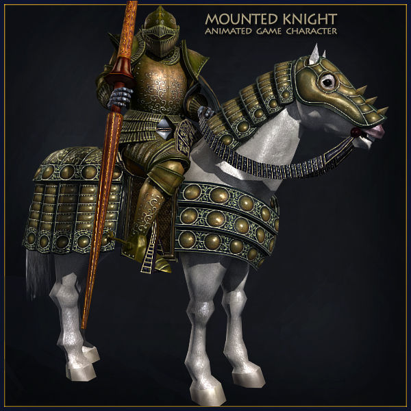 Heavy Armored Knight Low-poly 3D model_22