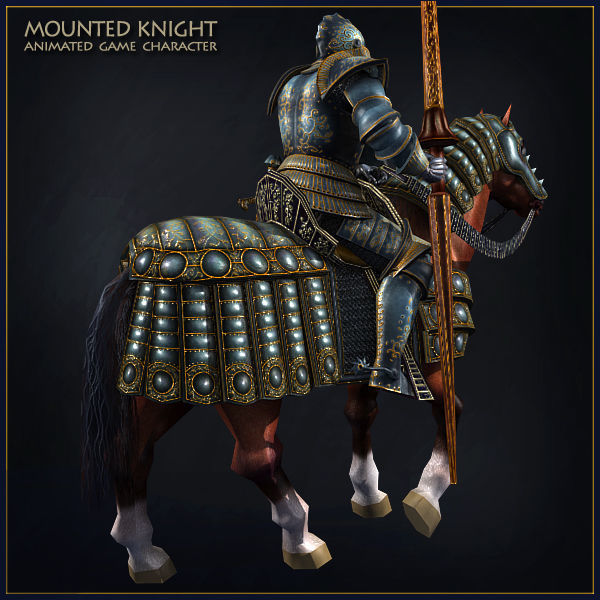 Heavy Armored Knight Low-poly 3D model_33