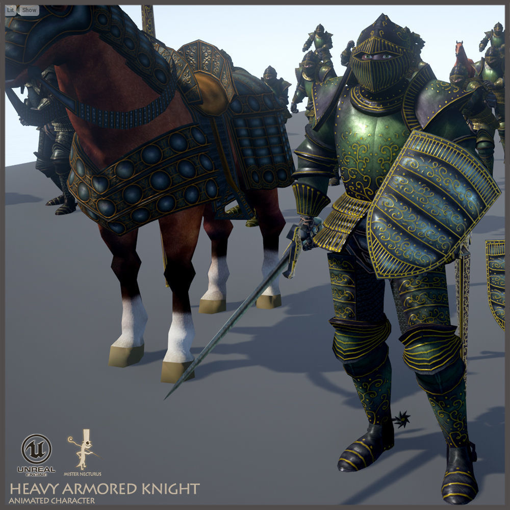 Heavy Armored Knight Low-poly 3D model_18