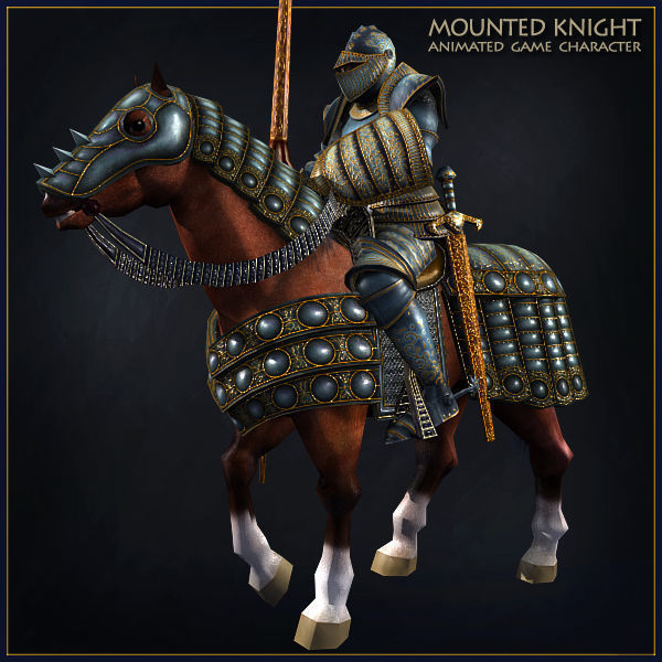 Heavy Armored Knight Low-poly 3D model_31