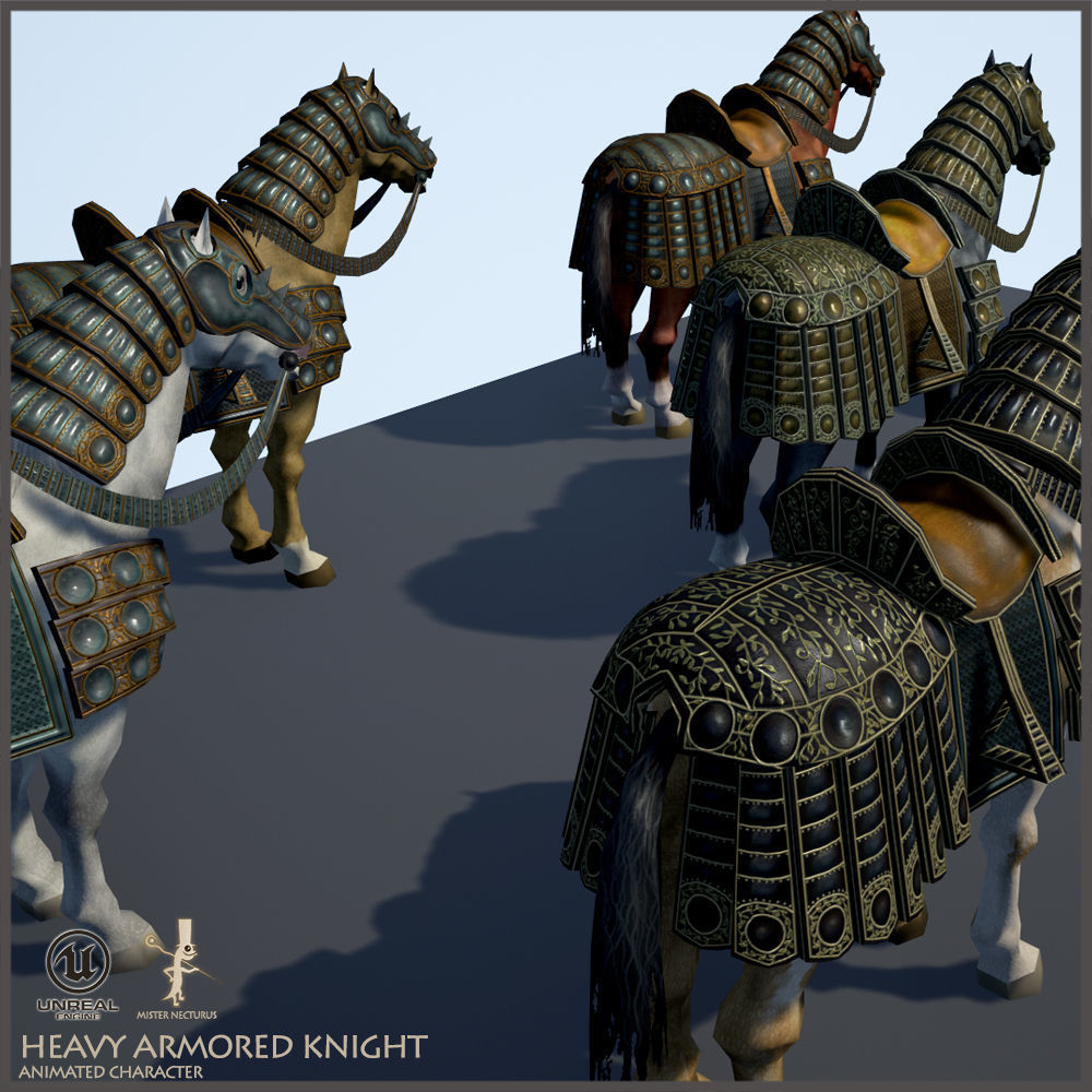 Heavy Armored Knight Low-poly 3D model_17