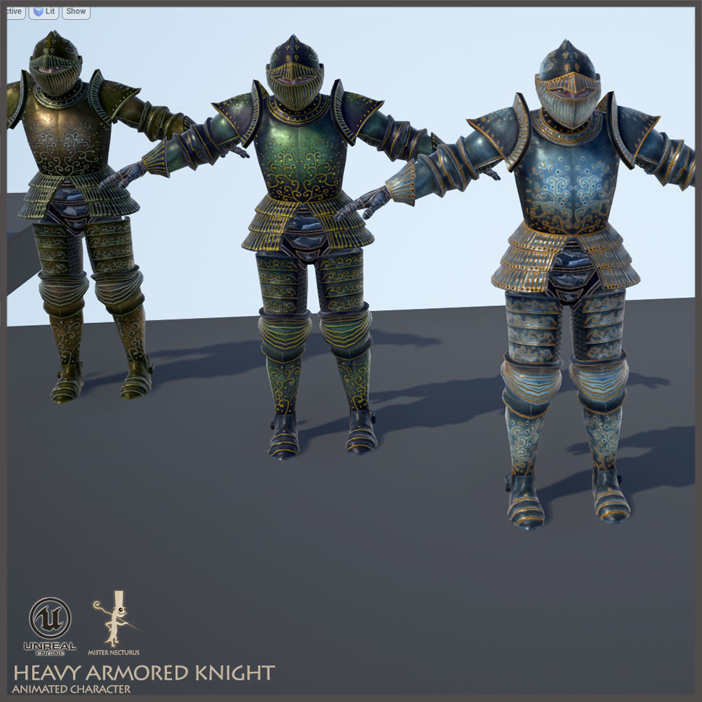 Heavy Armored Knight Low-poly 3D model_15