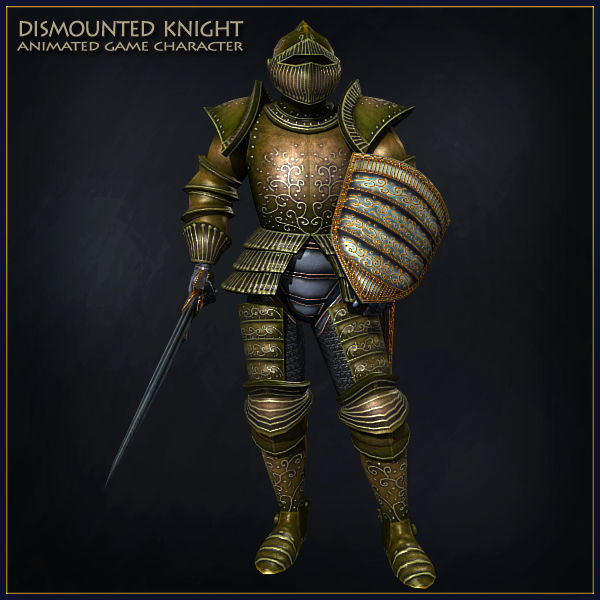 Heavy Armored Knight Low-poly 3D model_6