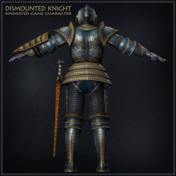 Heavy Armored Knight Low-poly 3D model_8