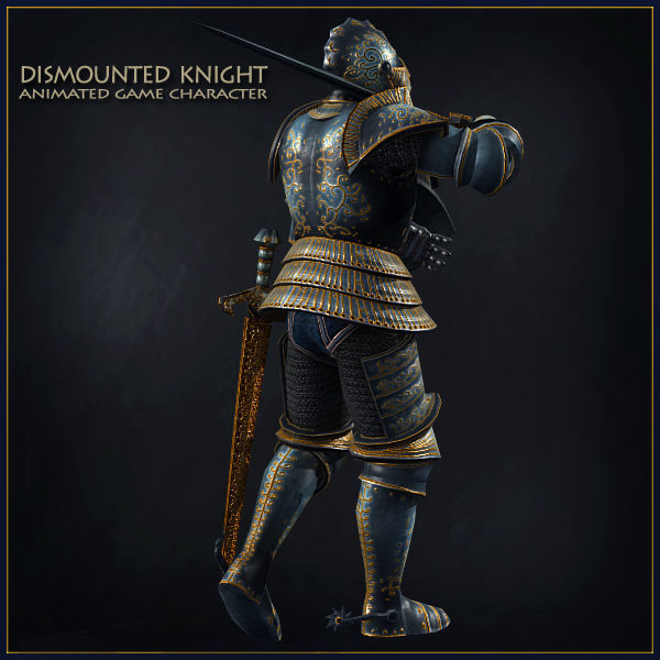 Heavy Armored Knight Low-poly 3D model_11