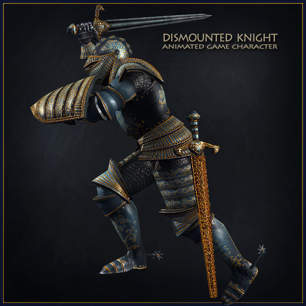 Heavy Armored Knight Low-poly 3D model_12