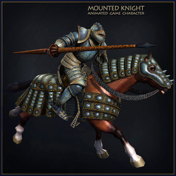 Heavy Armored Knight Low-poly 3D model_29