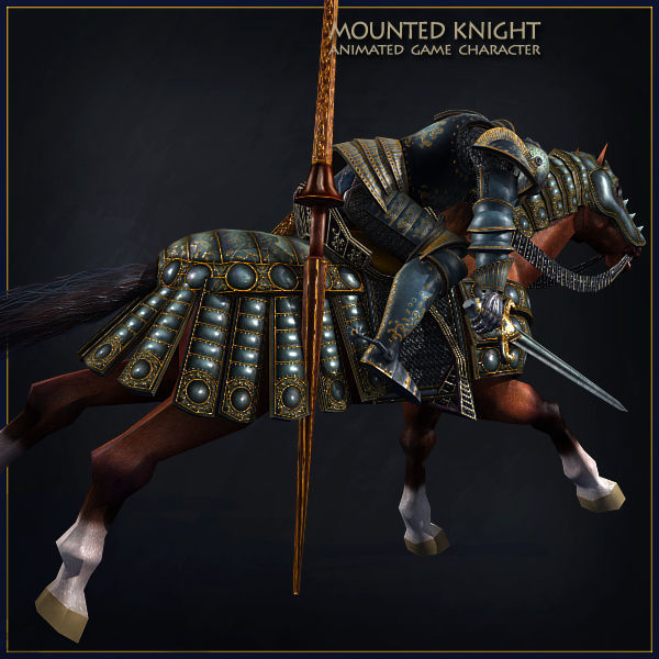 Heavy Armored Knight Low-poly 3D model_25