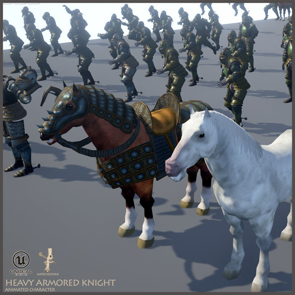 Heavy Armored Knight Low-poly 3D model_20