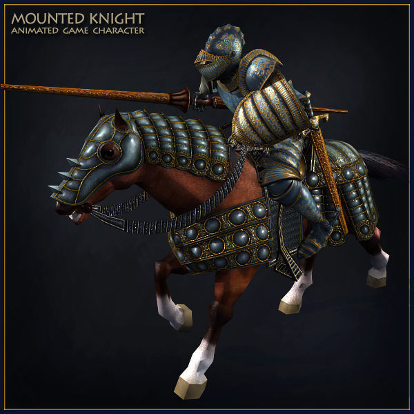 Heavy Armored Knight Low-poly 3D model_30