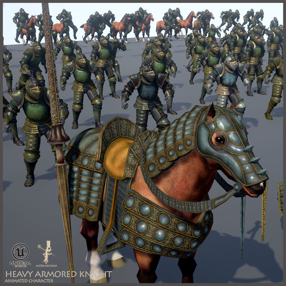 Heavy Armored Knight Low-poly 3D model_21