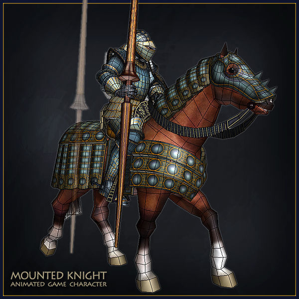 Heavy Armored Knight Low-poly 3D model_34