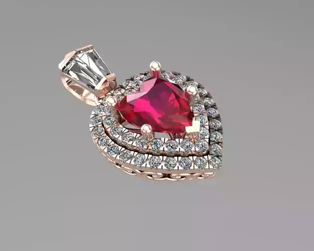 Heart diamond gold pendant NN183