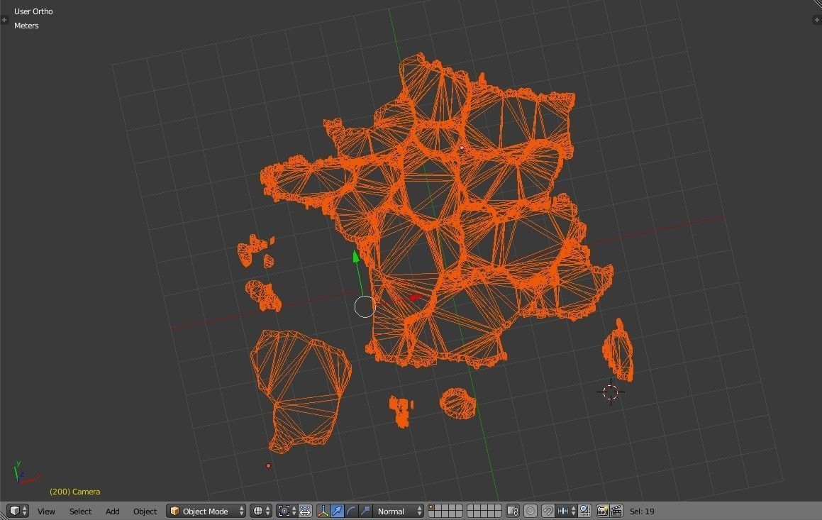 France 3D Map with regions and overseas territories Low-poly 3D model_10