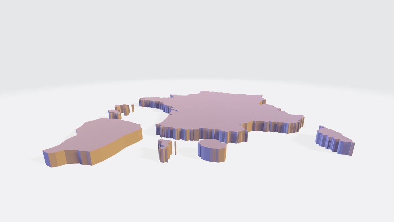 France 3D Map with regions and overseas territories Low-poly 3D model_21
