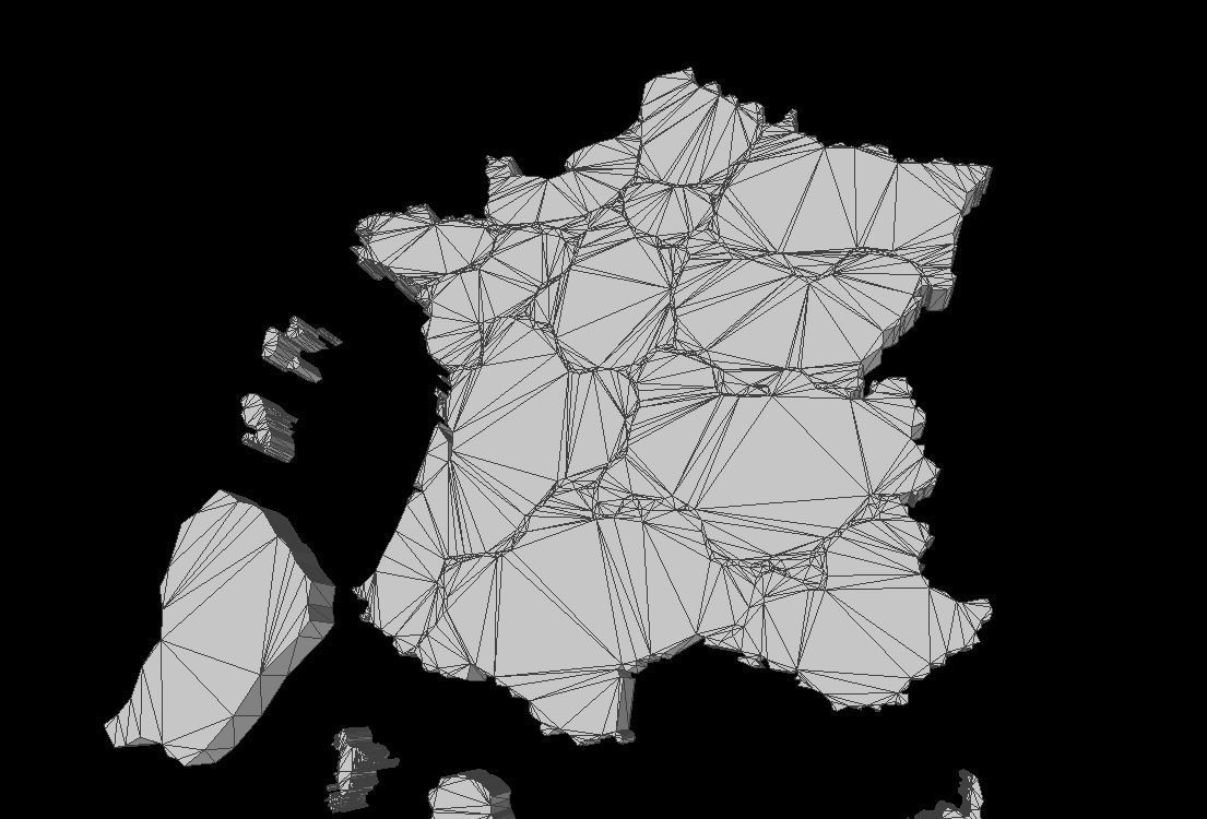 France 3D Map with regions and overseas territories Low-poly 3D model_16