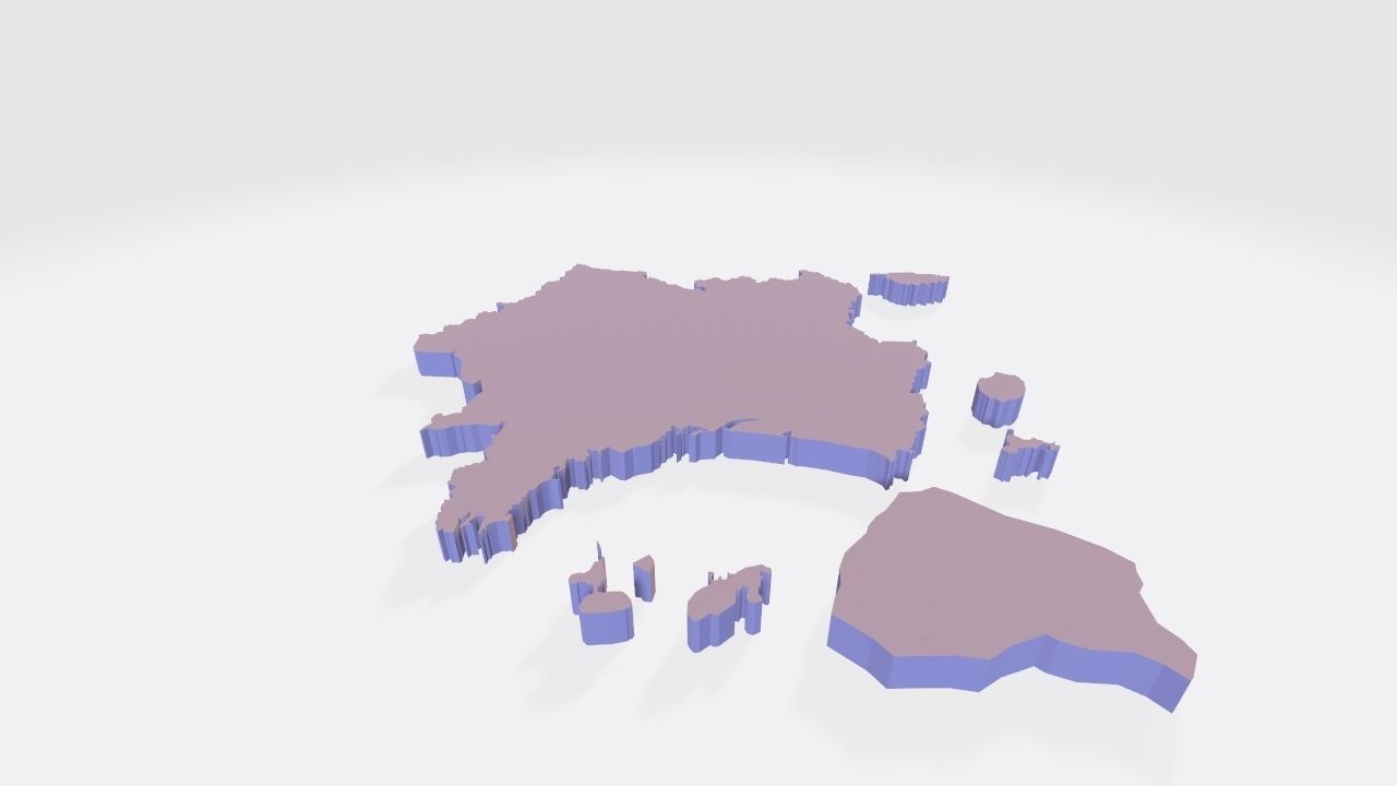 France 3D Map with regions and overseas territories Low-poly 3D model_20