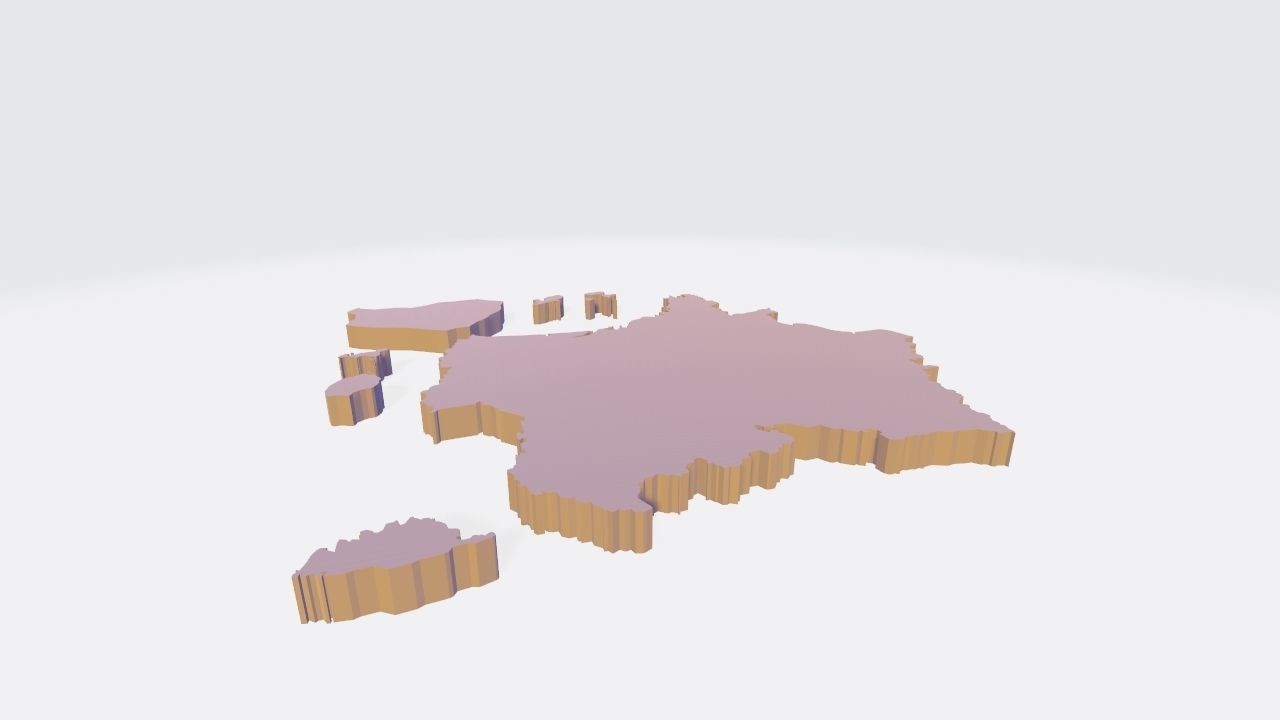 France 3D Map with regions and overseas territories Low-poly 3D model_18