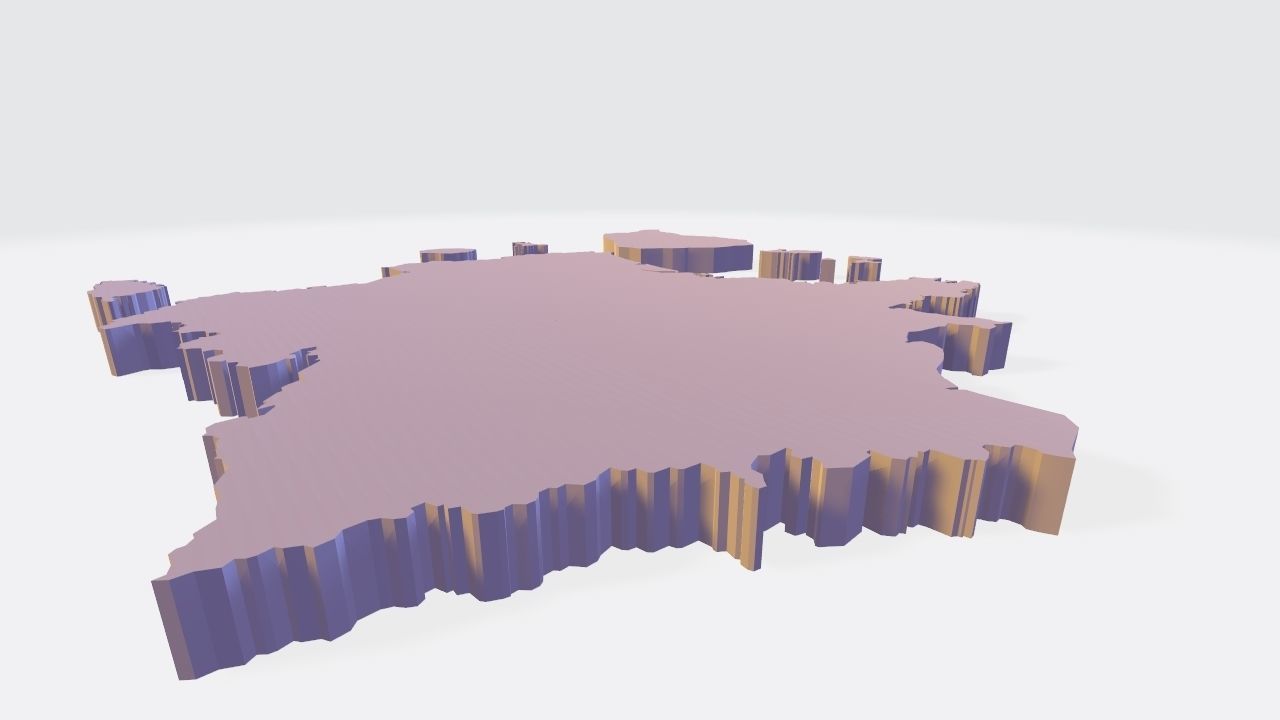 France 3D Map with regions and overseas territories Low-poly 3D model_22