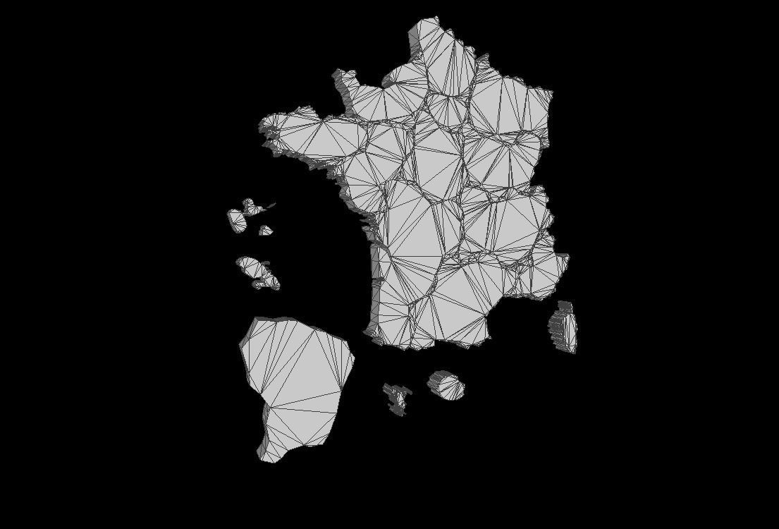 France 3D Map with regions and overseas territories Low-poly 3D model_15