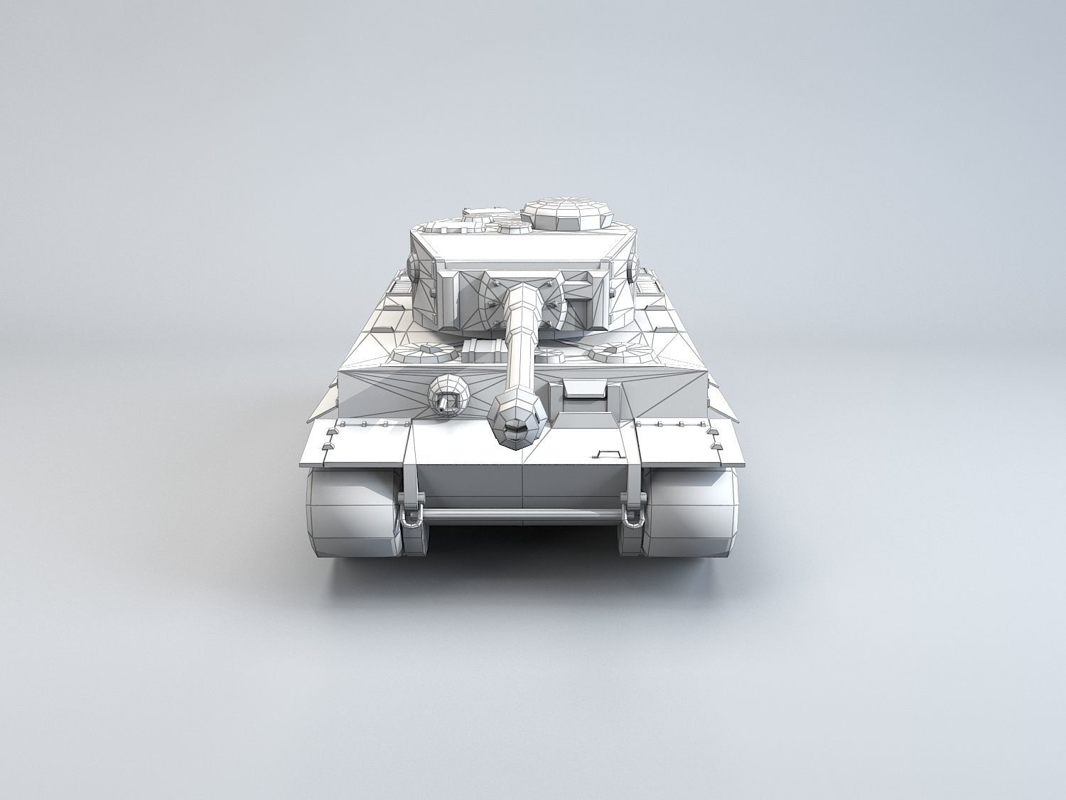 Low Poly Tiger Ausf E heavy tank Low-poly 3D model_8