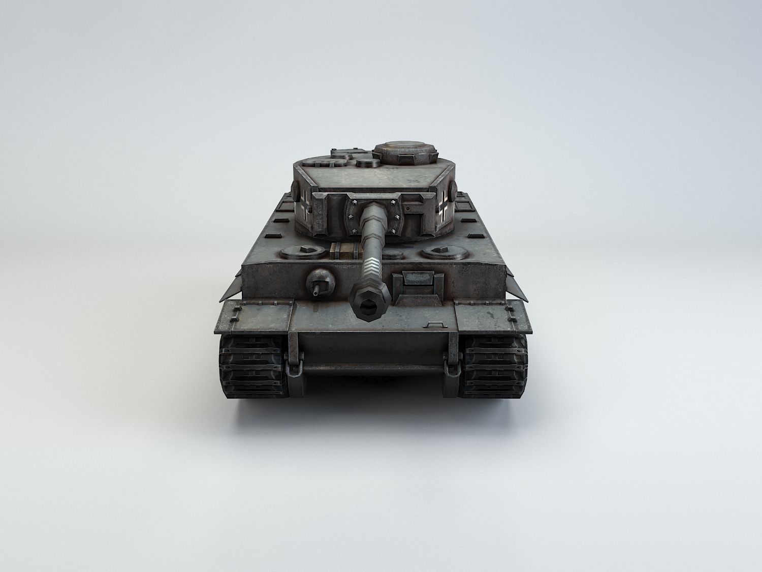 Low Poly Tiger Ausf E heavy tank Low-poly 3D model_7