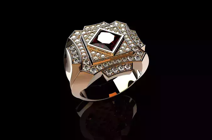 18K Yellow Gold Diamond Rings for Men 3