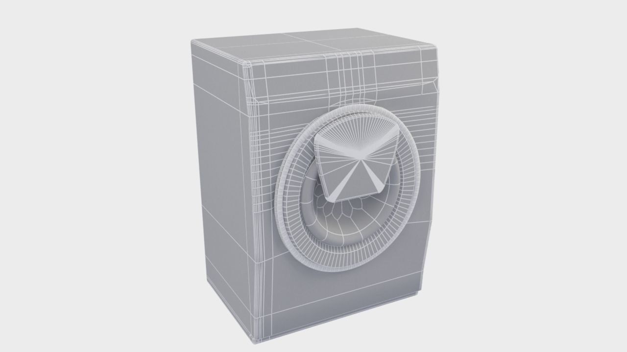 low poly washing machine Low-poly 3D model_4