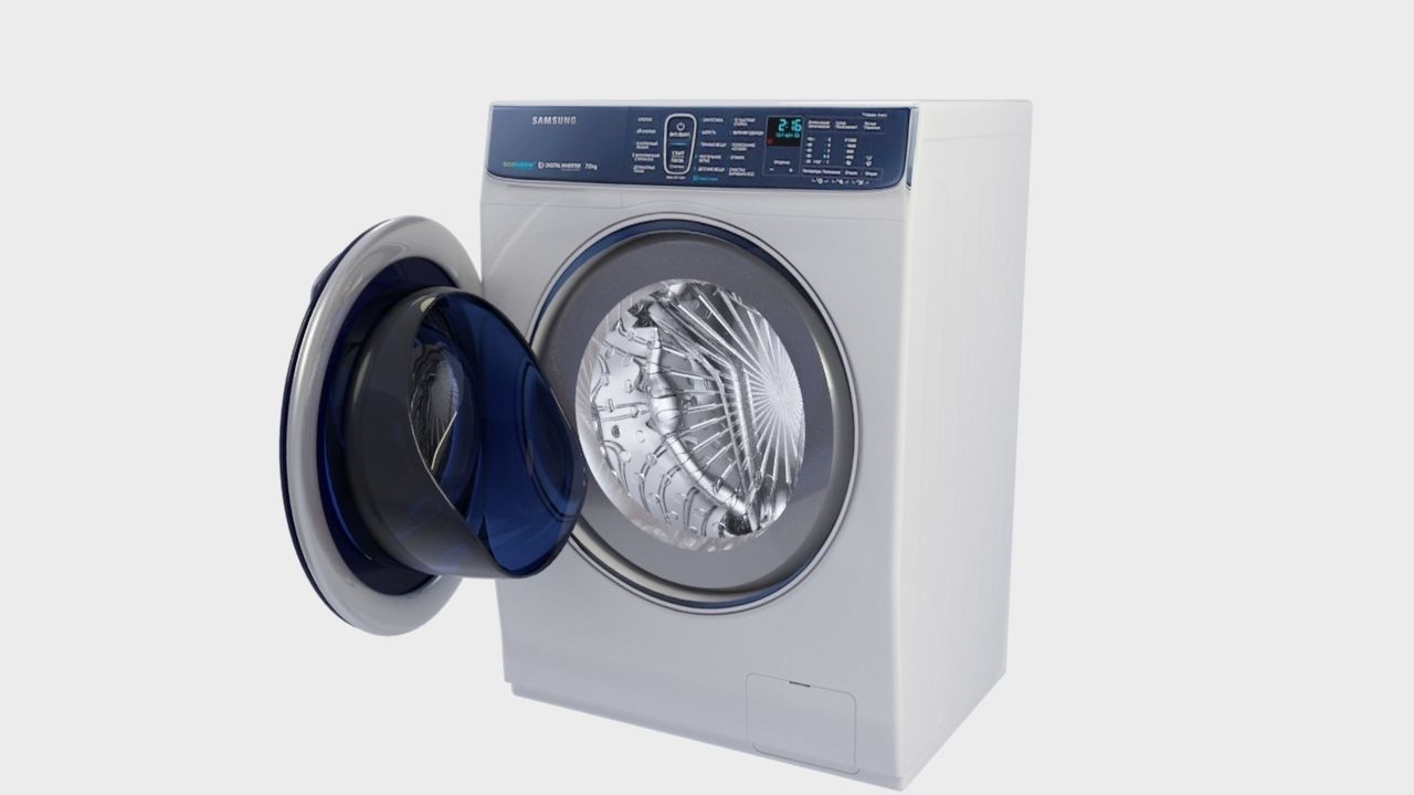 low poly washing machine Low-poly 3D model_2