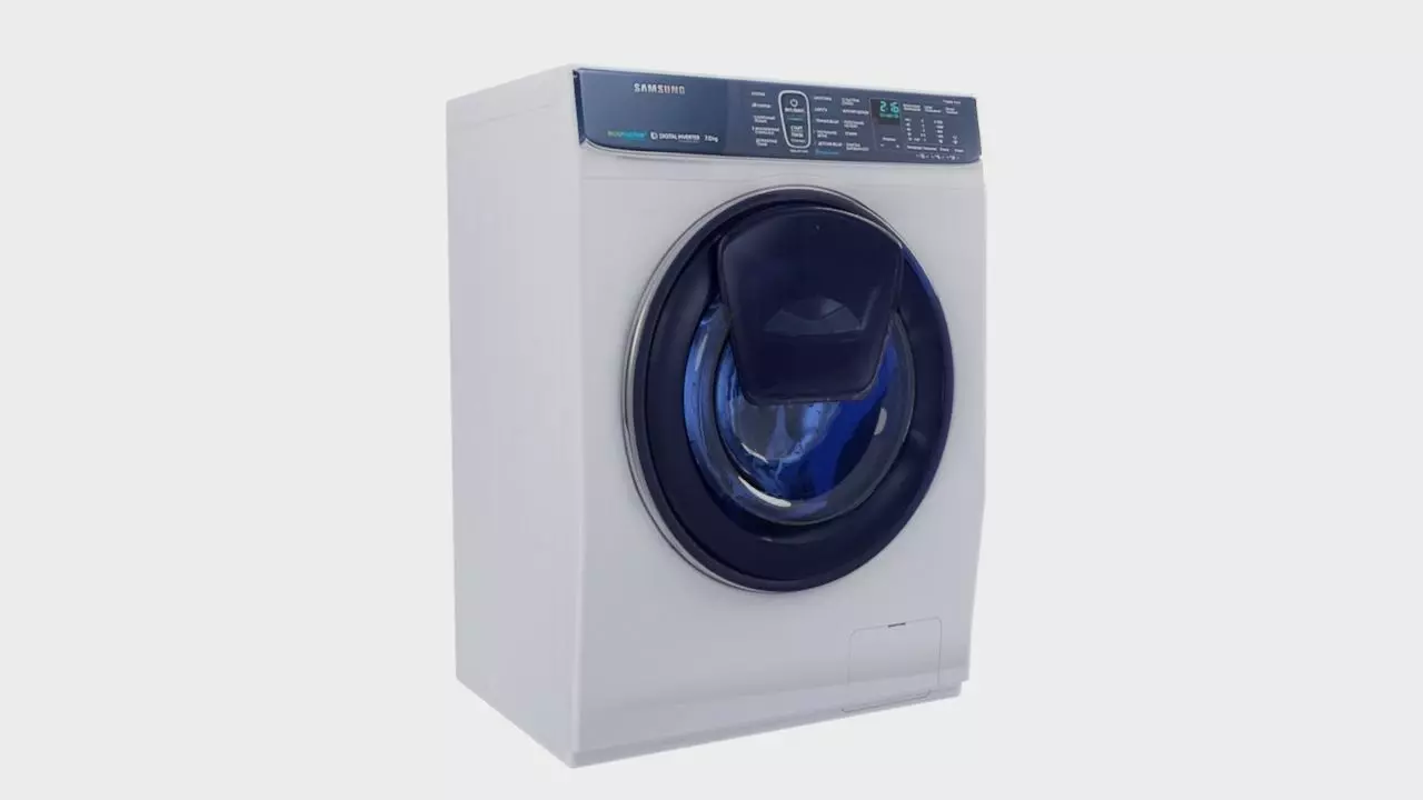 low poly washing machine Low-poly 3D model_0