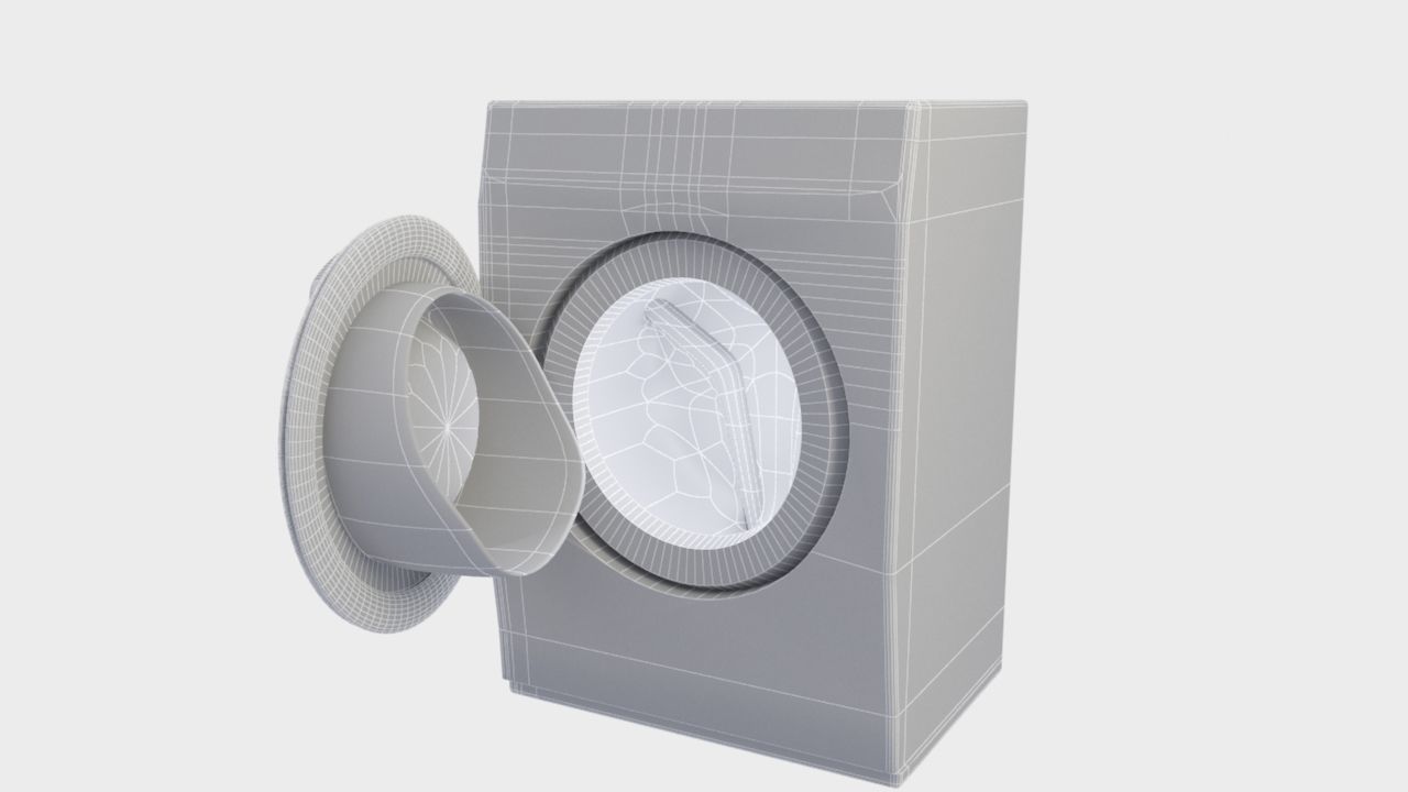 low poly washing machine Low-poly 3D model_5