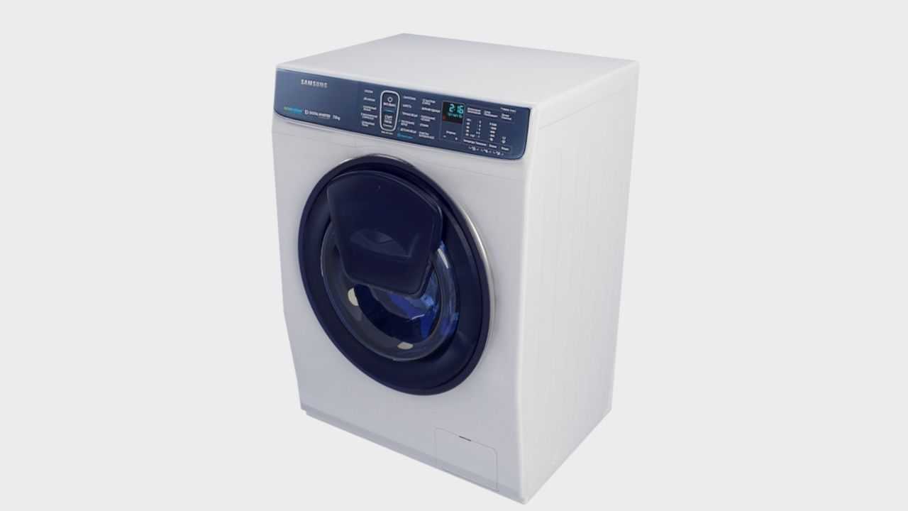 low poly washing machine Low-poly 3D model_1