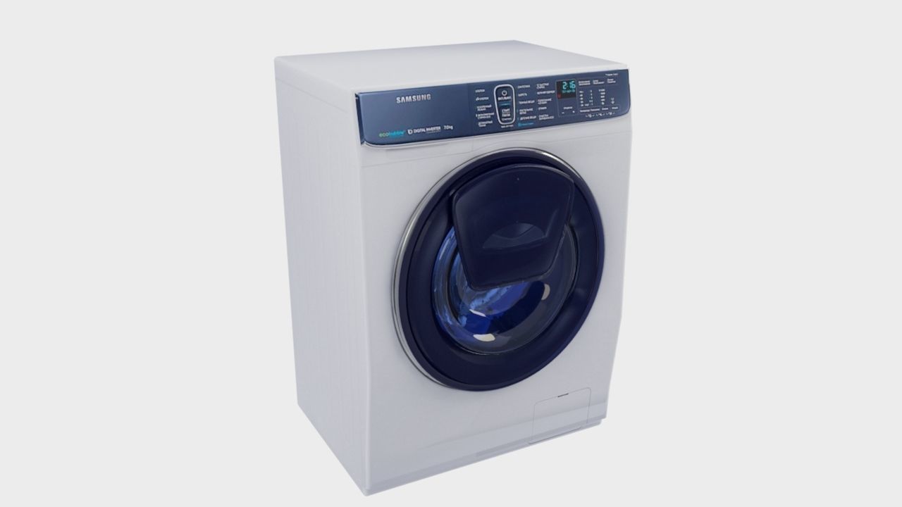 low poly washing machine Low-poly 3D model_3