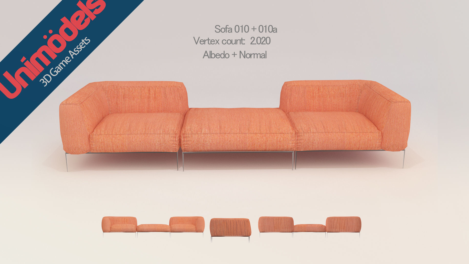Unimodels Sofas and pillows vol 1 Low-poly 3D model_12