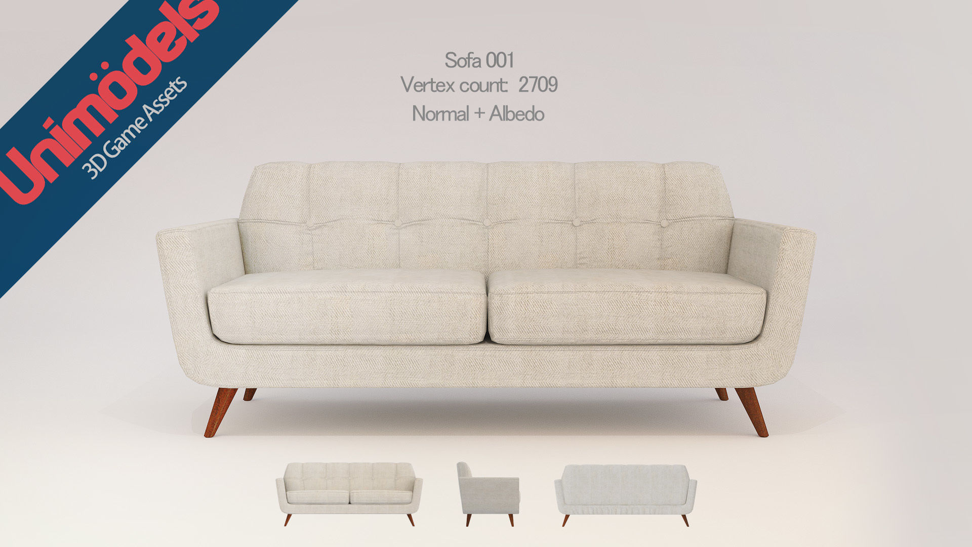 Unimodels Sofas and pillows vol 1 Low-poly 3D model_1