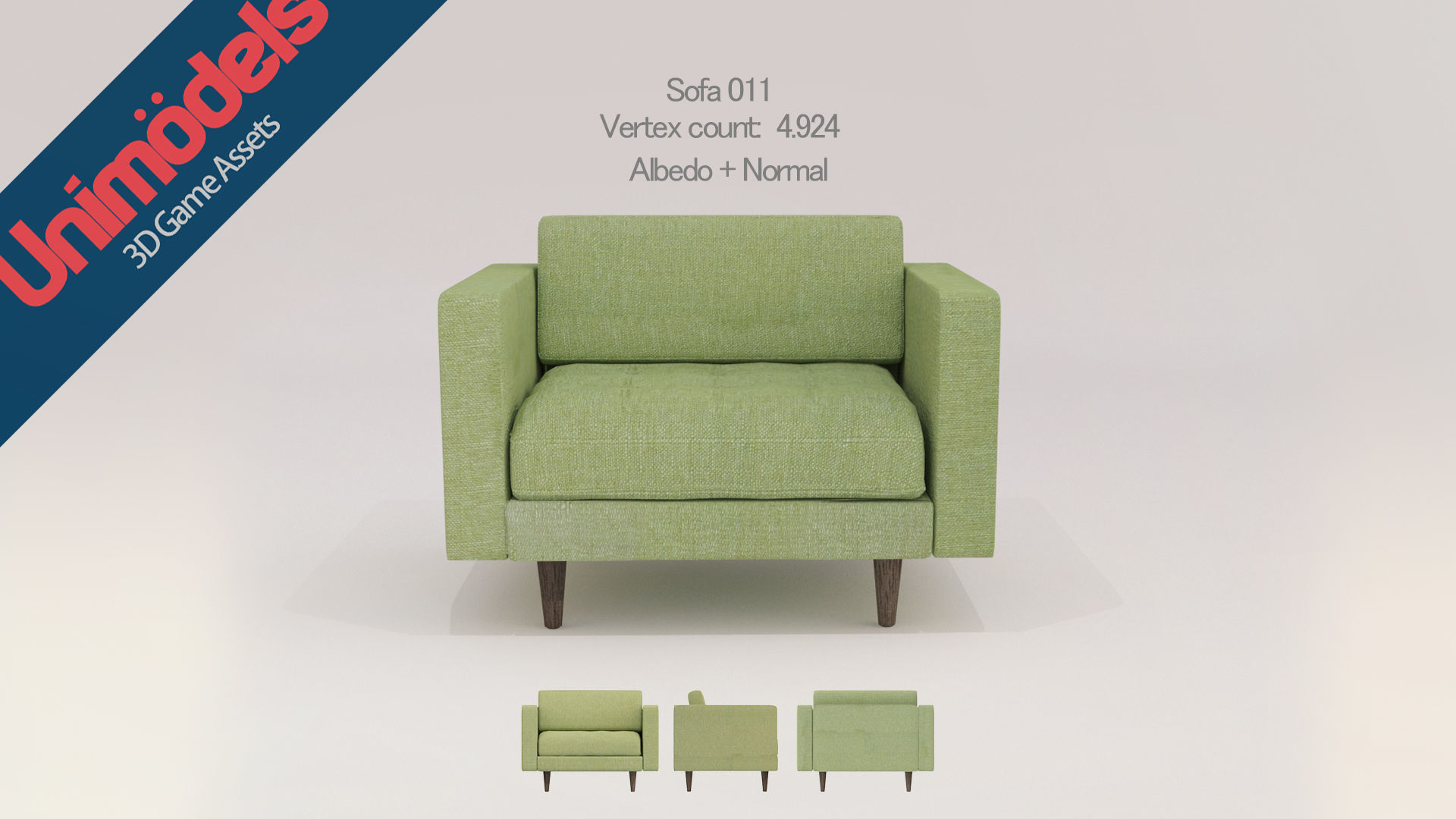 Unimodels Sofas and pillows vol 1 Low-poly 3D model_11
