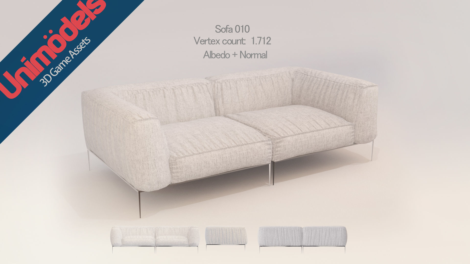 Unimodels Sofas and pillows vol 1 Low-poly 3D model_10