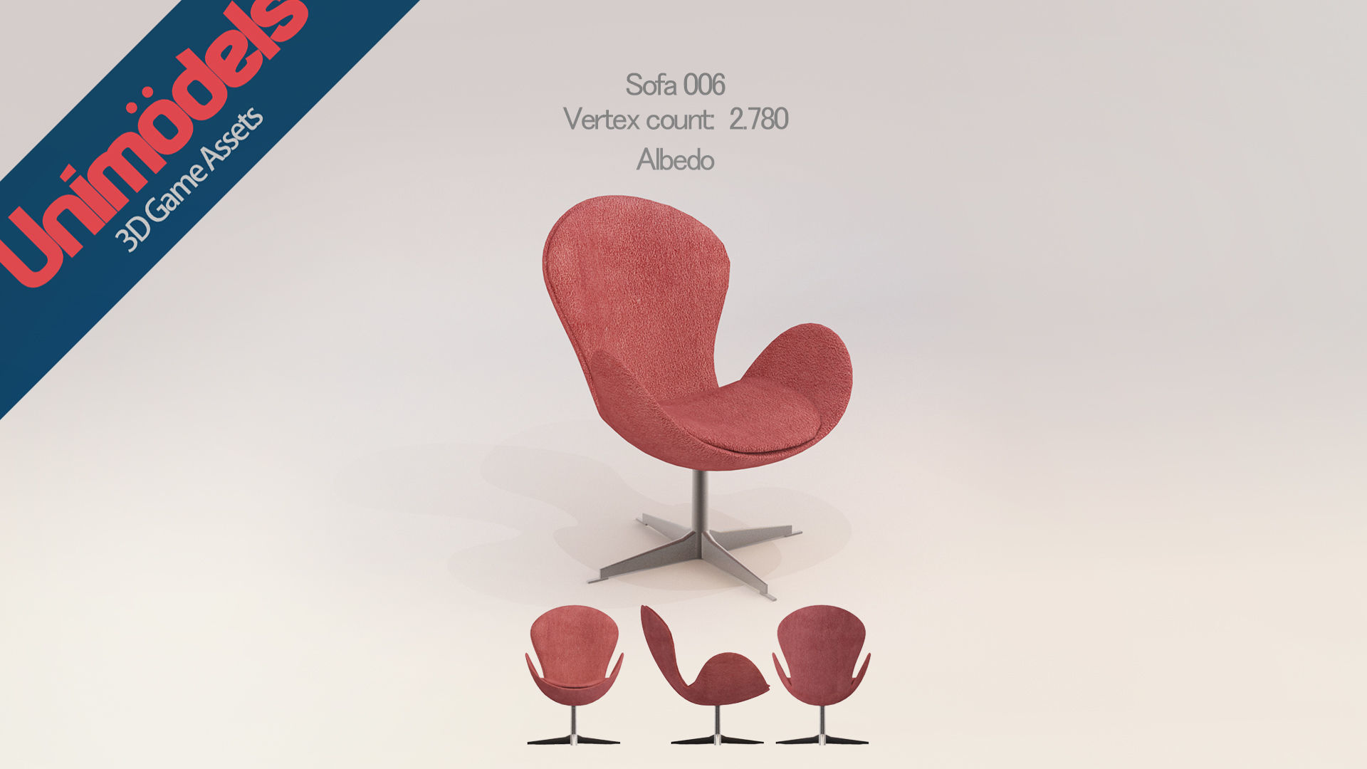 Unimodels Sofas and pillows vol 1 Low-poly 3D model_4